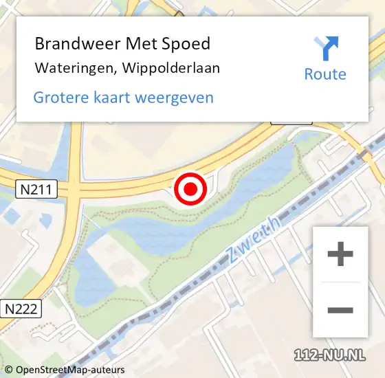 Locatie op kaart van de 112 melding: Brandweer Met Spoed Naar Wateringen, Wippolderlaan op 25 september 2024 08:43