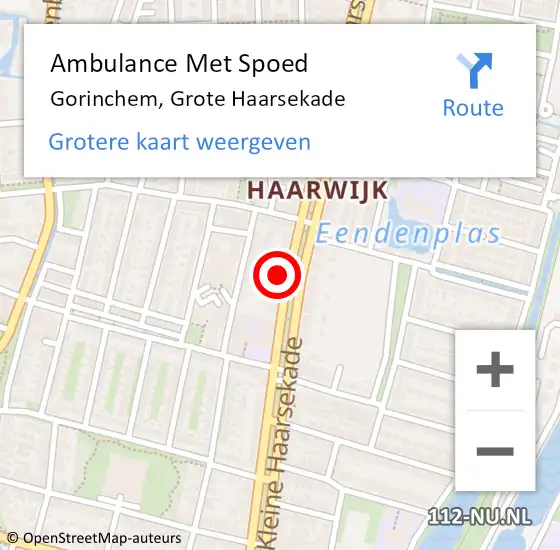 Locatie op kaart van de 112 melding: Ambulance Met Spoed Naar Gorinchem, Grote Haarsekade op 25 september 2024 09:34