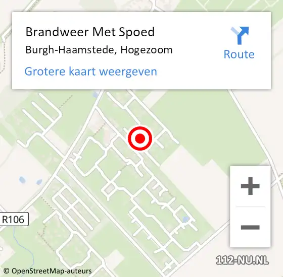 Locatie op kaart van de 112 melding: Brandweer Met Spoed Naar Burgh-Haamstede, Hogezoom op 25 september 2024 09:45