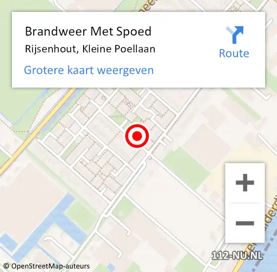 Locatie op kaart van de 112 melding: Brandweer Met Spoed Naar Rijsenhout, Kleine Poellaan op 25 september 2024 09:53