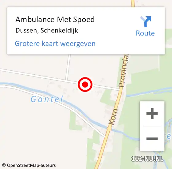 Locatie op kaart van de 112 melding: Ambulance Met Spoed Naar Dussen, Schenkeldijk op 21 oktober 2014 10:57
