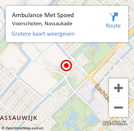 Locatie op kaart van de 112 melding: Ambulance Met Spoed Naar Voorschoten, Nassaukade op 25 september 2024 11:06