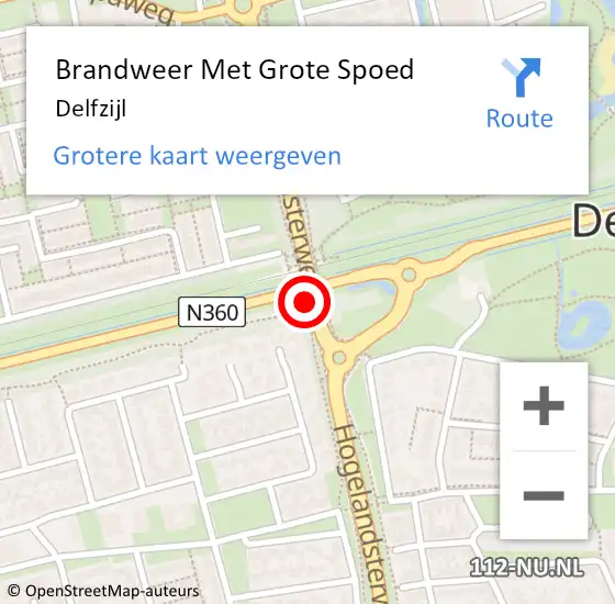 Locatie op kaart van de 112 melding: Brandweer Met Grote Spoed Naar Delfzijl op 25 september 2024 11:19