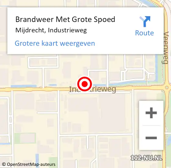 Locatie op kaart van de 112 melding: Brandweer Met Grote Spoed Naar Mijdrecht, Industrieweg op 25 september 2024 11:28