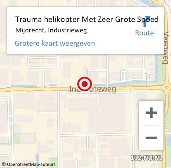 Locatie op kaart van de 112 melding: Trauma helikopter Met Zeer Grote Spoed Naar Mijdrecht, Industrieweg op 25 september 2024 11:30