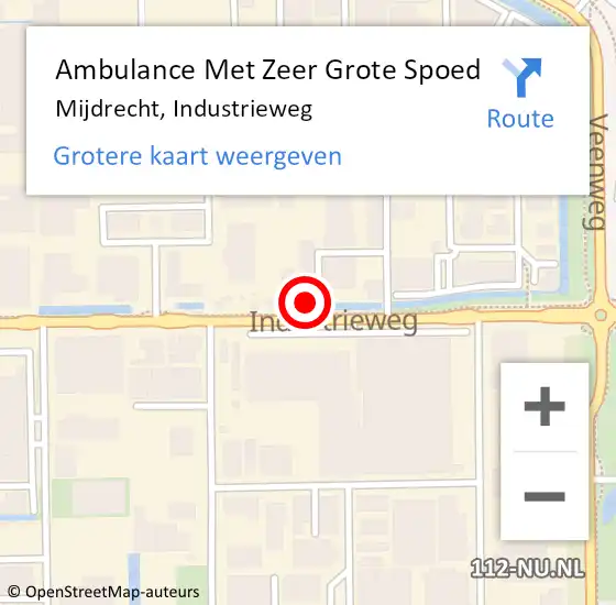 Locatie op kaart van de 112 melding: Ambulance Met Zeer Grote Spoed Naar Mijdrecht, Industrieweg op 25 september 2024 11:35