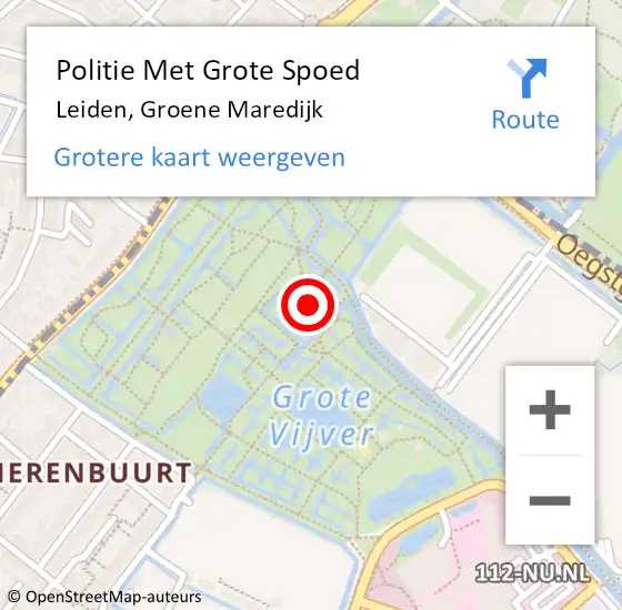 Locatie op kaart van de 112 melding: Politie Met Grote Spoed Naar Leiden, Groene Maredijk op 25 september 2024 11:51