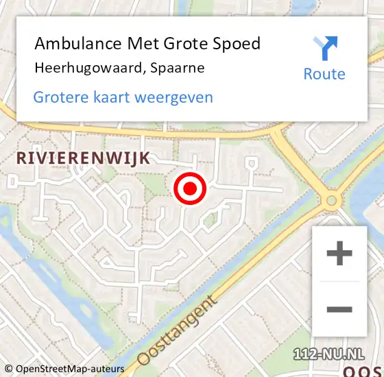 Locatie op kaart van de 112 melding: Ambulance Met Grote Spoed Naar Heerhugowaard, Spaarne op 25 september 2024 12:05