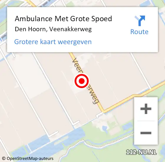 Locatie op kaart van de 112 melding: Ambulance Met Grote Spoed Naar Den Hoorn, Veenakkerweg op 25 september 2024 12:38