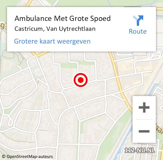 Locatie op kaart van de 112 melding: Ambulance Met Grote Spoed Naar Castricum, Van Uytrechtlaan op 25 september 2024 12:50