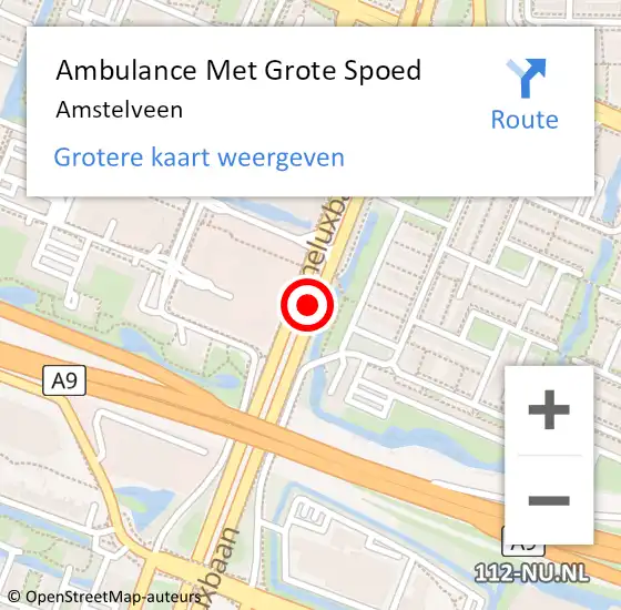 Locatie op kaart van de 112 melding: Ambulance Met Grote Spoed Naar Amstelveen op 25 september 2024 12:57