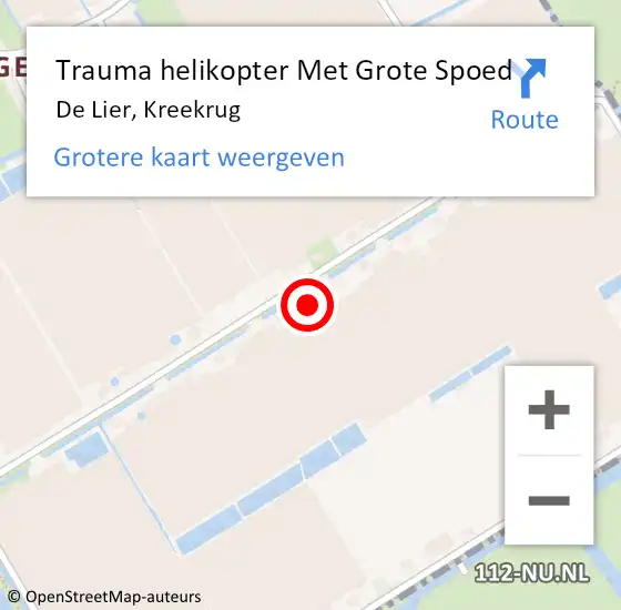 Locatie op kaart van de 112 melding: Trauma helikopter Met Grote Spoed Naar De Lier, Kreekrug op 25 september 2024 13:57