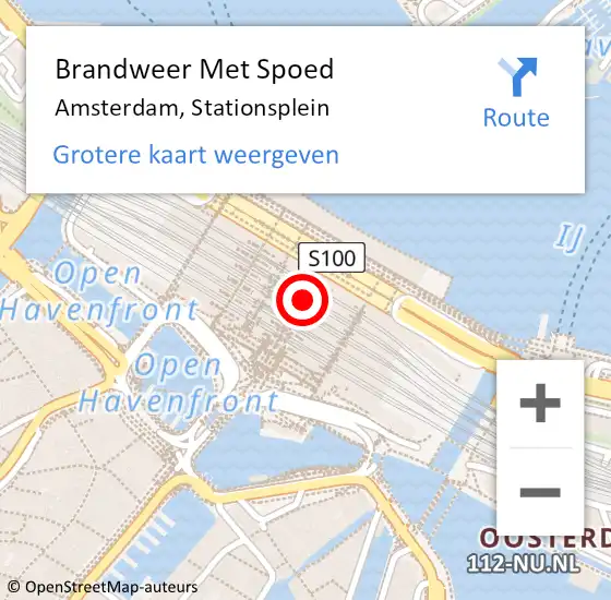 Locatie op kaart van de 112 melding: Brandweer Met Spoed Naar Amsterdam, Stationsplein op 25 september 2024 14:48