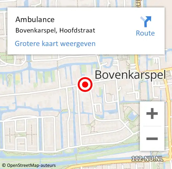 Locatie op kaart van de 112 melding: Ambulance Bovenkarspel, Hoofdstraat op 25 september 2024 15:35