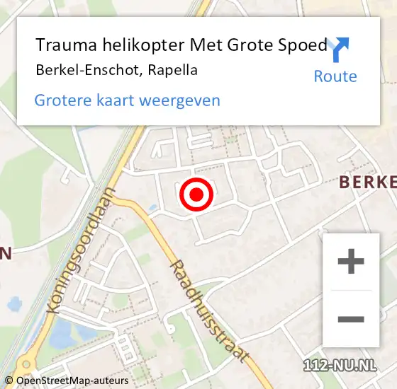 Locatie op kaart van de 112 melding: Trauma helikopter Met Grote Spoed Naar Berkel-Enschot, Rapella op 25 september 2024 15:41