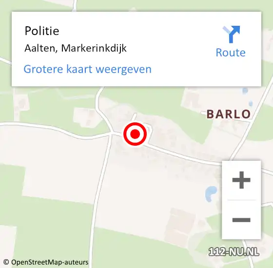 Locatie op kaart van de 112 melding: Politie Aalten, Markerinkdijk op 25 september 2024 15:43