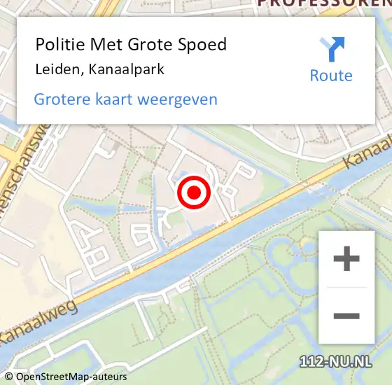 Locatie op kaart van de 112 melding: Politie Met Grote Spoed Naar Leiden, Kanaalpark op 25 september 2024 16:06