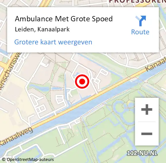 Locatie op kaart van de 112 melding: Ambulance Met Grote Spoed Naar Leiden, Kanaalpark op 25 september 2024 16:07