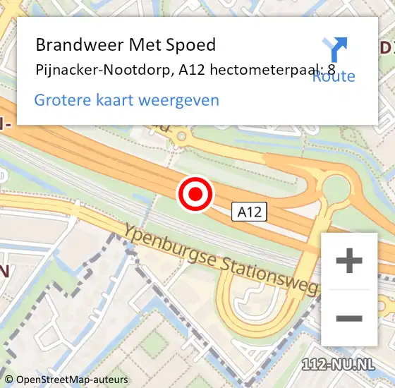 Locatie op kaart van de 112 melding: Brandweer Met Spoed Naar Pijnacker-Nootdorp, A12 hectometerpaal: 8 op 25 september 2024 16:28