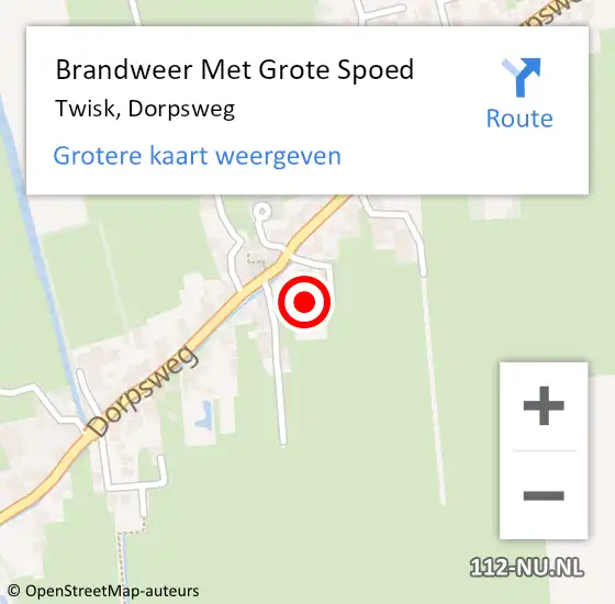 Locatie op kaart van de 112 melding: Brandweer Met Grote Spoed Naar Twisk, Dorpsweg op 25 september 2024 16:41