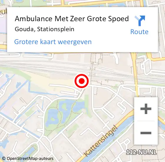 Locatie op kaart van de 112 melding: Ambulance Met Zeer Grote Spoed Naar Gouda, Stationsplein op 25 september 2024 16:45