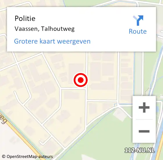 Locatie op kaart van de 112 melding: Politie Vaassen, Talhoutweg op 25 september 2024 17:17