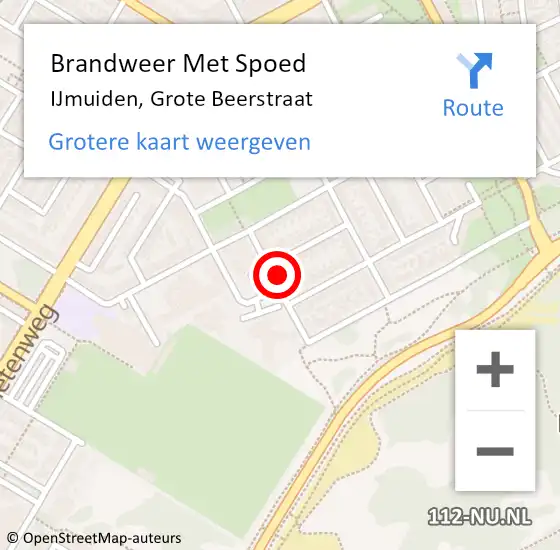 Locatie op kaart van de 112 melding: Brandweer Met Spoed Naar IJmuiden, Grote Beerstraat op 25 september 2024 17:18