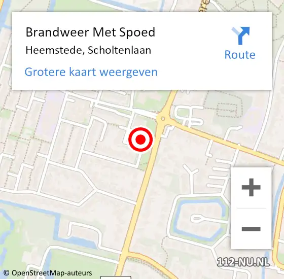 Locatie op kaart van de 112 melding: Brandweer Met Spoed Naar Heemstede, Scholtenlaan op 25 september 2024 17:53