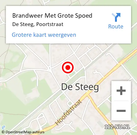 Locatie op kaart van de 112 melding: Brandweer Met Grote Spoed Naar De Steeg, Poortstraat op 25 september 2024 18:30