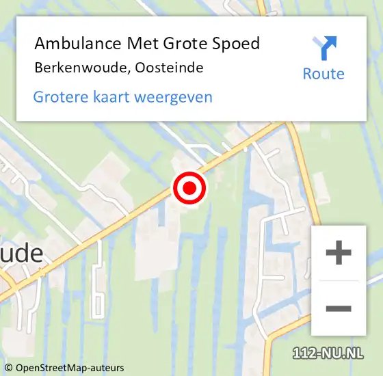 Locatie op kaart van de 112 melding: Ambulance Met Grote Spoed Naar Berkenwoude, Oosteinde op 25 september 2024 18:41