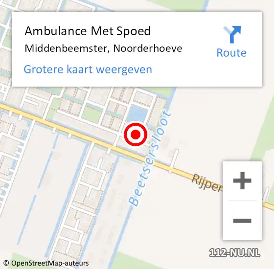 Locatie op kaart van de 112 melding: Ambulance Met Spoed Naar Middenbeemster, Noorderhoeve op 25 september 2024 18:43