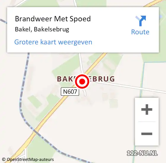 Locatie op kaart van de 112 melding: Brandweer Met Spoed Naar Bakel, Bakelsebrug op 25 september 2024 19:00