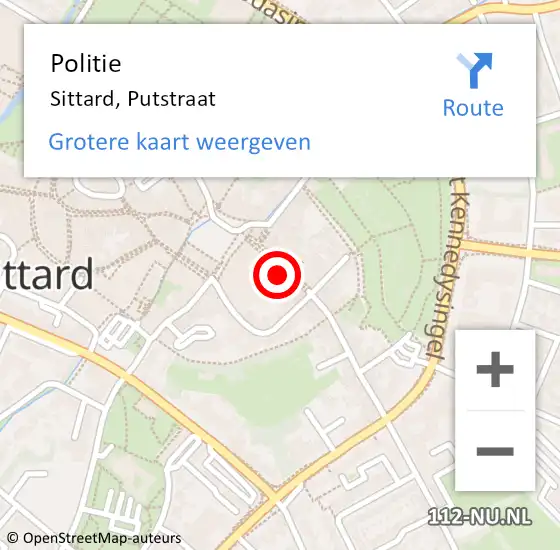 Locatie op kaart van de 112 melding: Politie Sittard, Putstraat op 25 september 2024 19:18