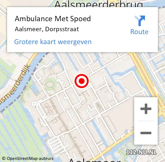 Locatie op kaart van de 112 melding: Ambulance Met Spoed Naar Aalsmeer, Dorpsstraat op 25 september 2024 19:28