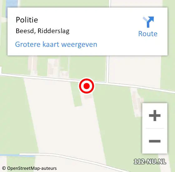 Locatie op kaart van de 112 melding: Politie Beesd, Ridderslag op 25 september 2024 22:08