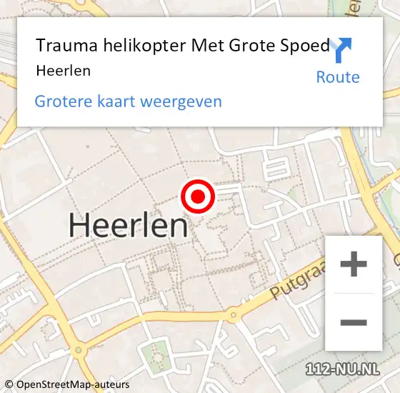 Locatie op kaart van de 112 melding: Trauma helikopter Met Grote Spoed Naar Heerlen op 25 september 2024 22:23