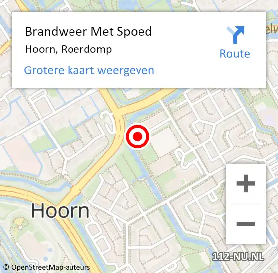 Locatie op kaart van de 112 melding: Brandweer Met Spoed Naar Hoorn, Roerdomp op 25 september 2024 23:02