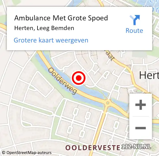 Locatie op kaart van de 112 melding: Ambulance Met Grote Spoed Naar Herten, Leeg Bemden op 25 september 2024 23:26