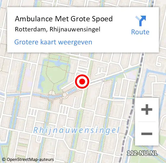 Locatie op kaart van de 112 melding: Ambulance Met Grote Spoed Naar Rotterdam, Rhijnauwensingel op 25 september 2024 23:38