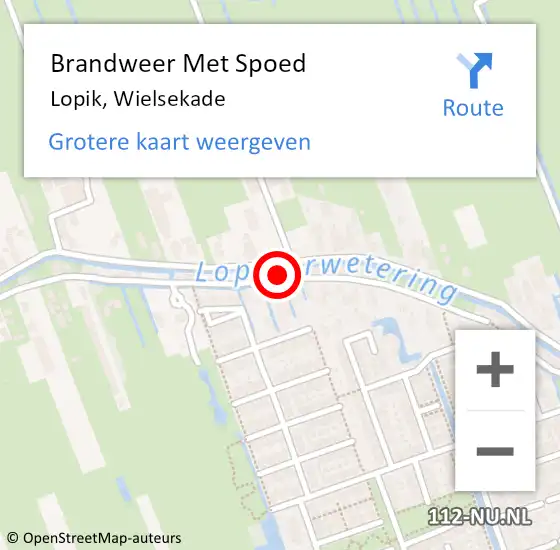 Locatie op kaart van de 112 melding: Brandweer Met Spoed Naar Lopik, Wielsekade op 25 september 2024 23:57