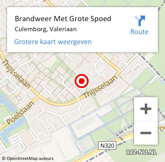 Locatie op kaart van de 112 melding: Brandweer Met Grote Spoed Naar Culemborg, Valeriaan op 26 september 2024 00:45