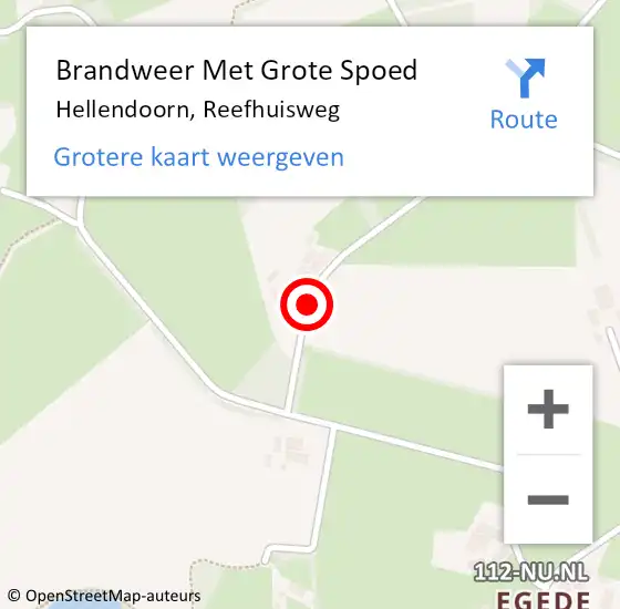 Locatie op kaart van de 112 melding: Brandweer Met Grote Spoed Naar Hellendoorn, Reefhuisweg op 21 oktober 2014 12:00