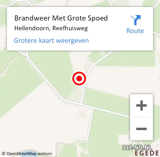 Locatie op kaart van de 112 melding: Brandweer Met Grote Spoed Naar Hellendoorn, Reefhuisweg op 21 oktober 2014 12:02