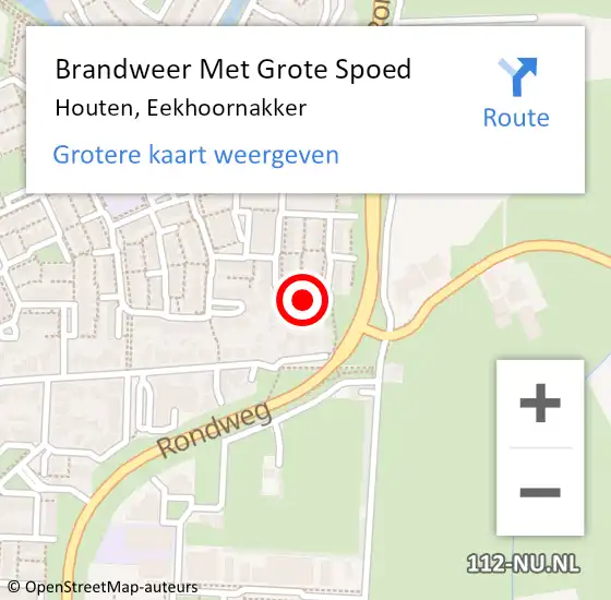 Locatie op kaart van de 112 melding: Brandweer Met Grote Spoed Naar Houten, Eekhoornakker op 26 september 2024 02:05