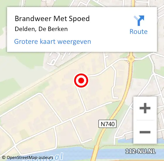 Locatie op kaart van de 112 melding: Brandweer Met Spoed Naar Delden, De Berken op 26 september 2024 05:17