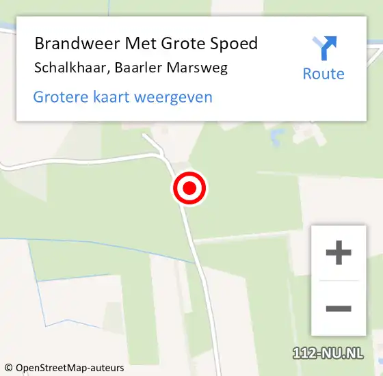 Locatie op kaart van de 112 melding: Brandweer Met Grote Spoed Naar Schalkhaar, Baarler Marsweg op 26 september 2024 07:21