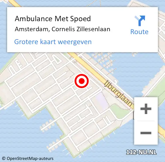 Locatie op kaart van de 112 melding: Ambulance Met Spoed Naar Amsterdam, Cornelis Zillesenlaan op 26 september 2024 08:00