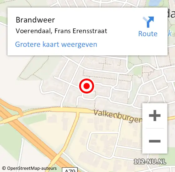 Locatie op kaart van de 112 melding: Brandweer Voerendaal, Frans Erensstraat op 21 oktober 2014 12:20