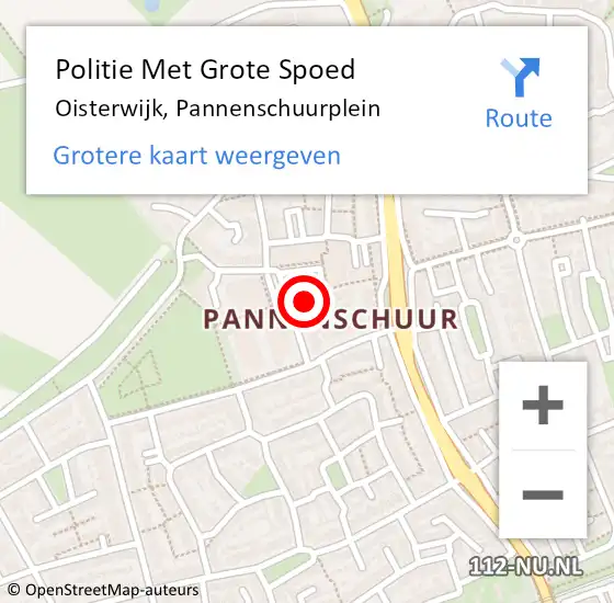 Locatie op kaart van de 112 melding: Politie Met Grote Spoed Naar Oisterwijk, Pannenschuurplein op 26 september 2024 08:32