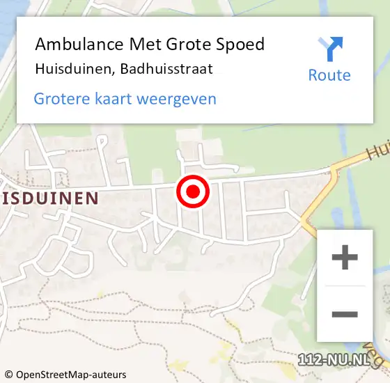 Locatie op kaart van de 112 melding: Ambulance Met Grote Spoed Naar Huisduinen, Badhuisstraat op 21 oktober 2014 12:21